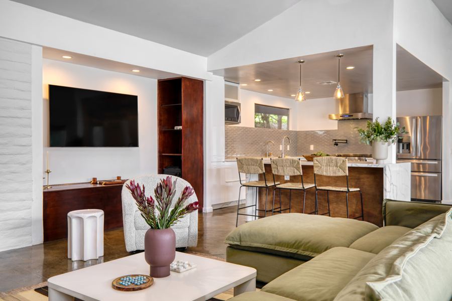 Living room and kitchen