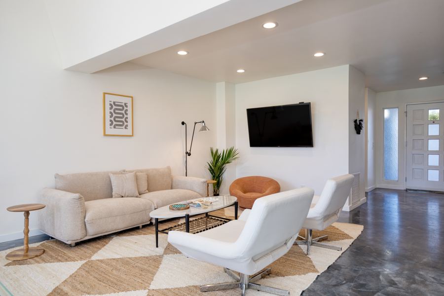 Fireplace and lounge